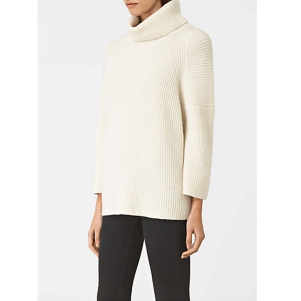 All Saints Jago Roll Neck Wool and Alpaca Blend Sweater. Quiet luxury. Minimal